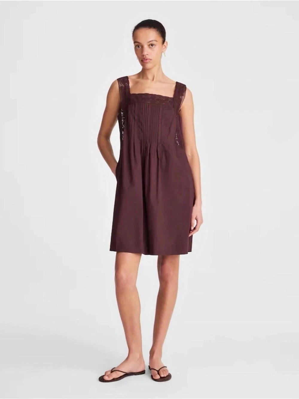 Madewell The Sophie Mini Dress Burgundy XS NWT